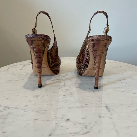 Jimmy Choo Worn ONCE stunning snakeskin 36 sling back heels - Picture 3 of 5
